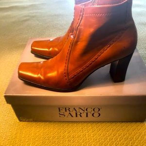 Saddle brown ankle boots